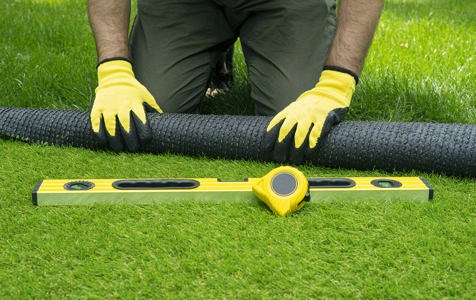 Artificial turf installation in East Houston